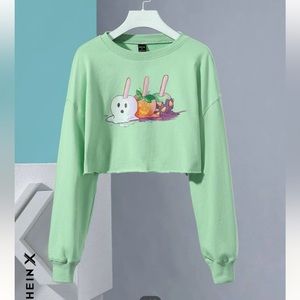 NWOT SHEIN X Paintdrop Halloween apple crop top